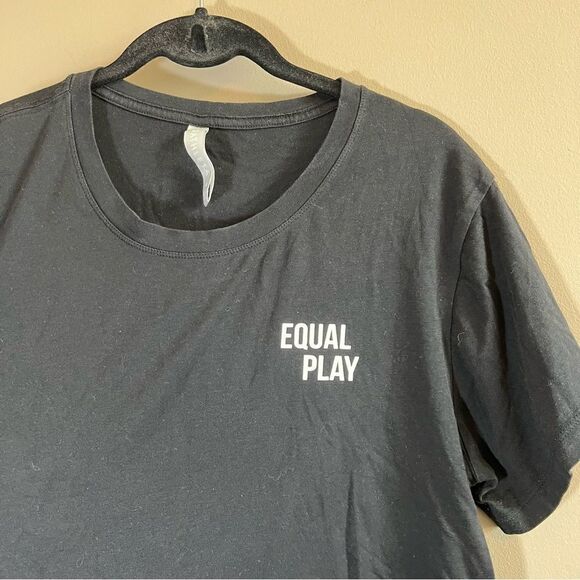 ✨ Athleta Equal Play Black Cotton T-Shirt Medium - Picture 3 of 8